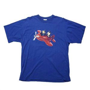 Wallace & Gromit 1989 Gromit Pilot BiPlane Tee - Blue XL LARGE Rare 80s 90s USA